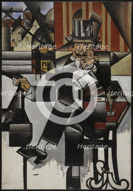 Man in a Café, 1912. Creator: Gris, Juan (1887-1927).
