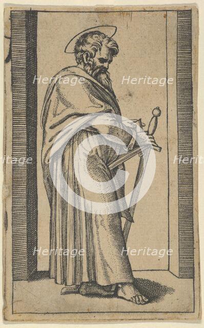 Saint Paul holding a book and a sword facing right, ca. 1500-1540. Creator: Unknown.