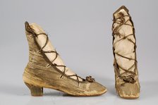 Evening boots, probably French, 1860-69. Creator: Unknown.