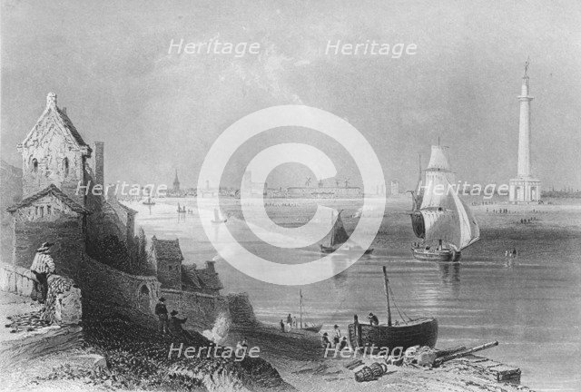 'Yarmouth, with Nelson's Monument', 1859. Artist: H Griffiths.