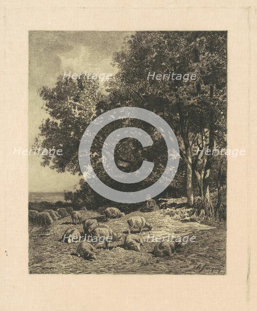 Landscape with Sheep, 1879. Creator: James David Smillie.