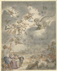 The proclamation to the shepherds, 1677. Creator: Cornelis Saftleven.