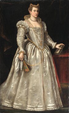 Portrait of Archduchess Eleanor of Austria (1534-1594), Duchess of Mantua. Creator: Vicentino, Andrea (c. 1542-1617).