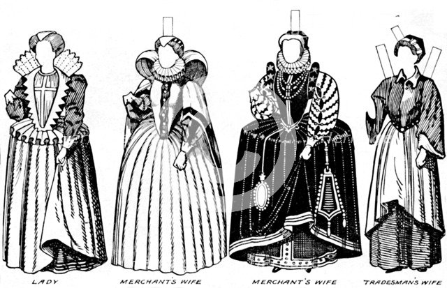 'The Great Gallery of Costume: Varied Dresses Worn in the Days of Elizabeth', c1934. Artist: Unknown.