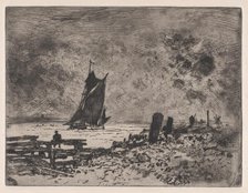 The Little Marine - Souvenir of Medway, 1879. Creator: Felix Hilaire Buhot.