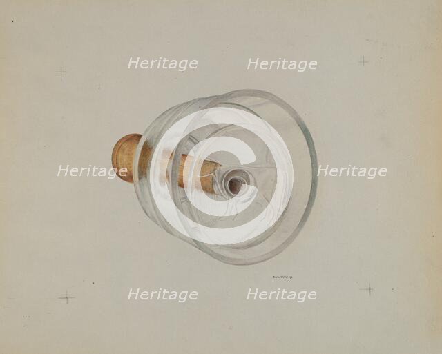 Glass Butter Mold, c. 1938. Creator: Donald Williams.