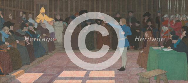 The Trial of Joan of Arc (Joan of Arc series: VI), c. late 1909-early 1910. Creator: Louis Maurice Boutet de Monvel.