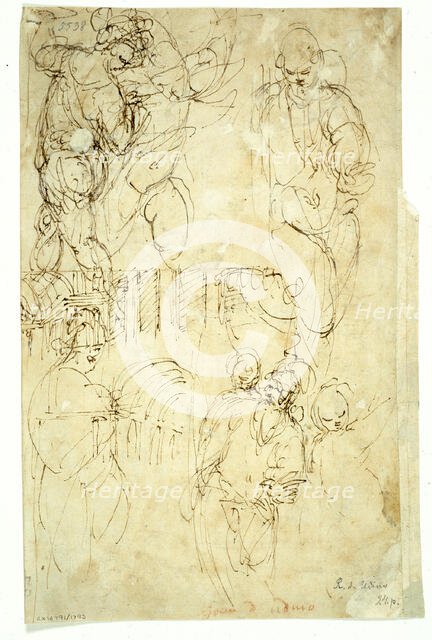 Sketches of Figures, 1540/60. Creator: Battista Franco Veneziano.