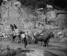 Loading, a New England granite quarry, c1908. Creator: Unknown.