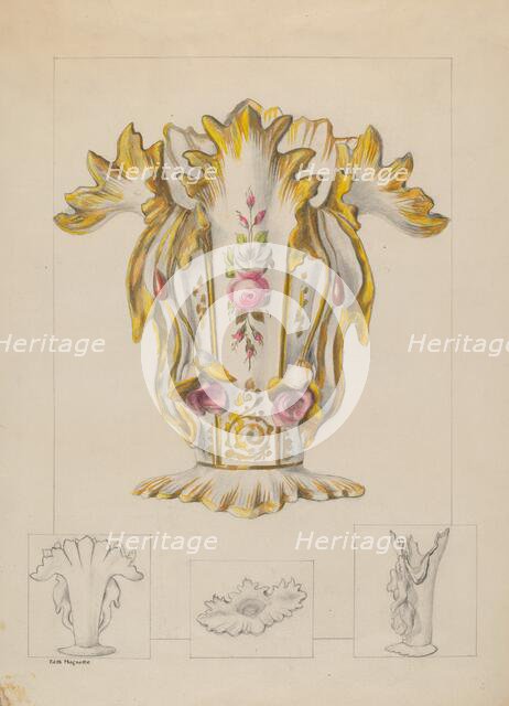 Porcelain Vase, c. 1936. Creator: Edith Magnette.