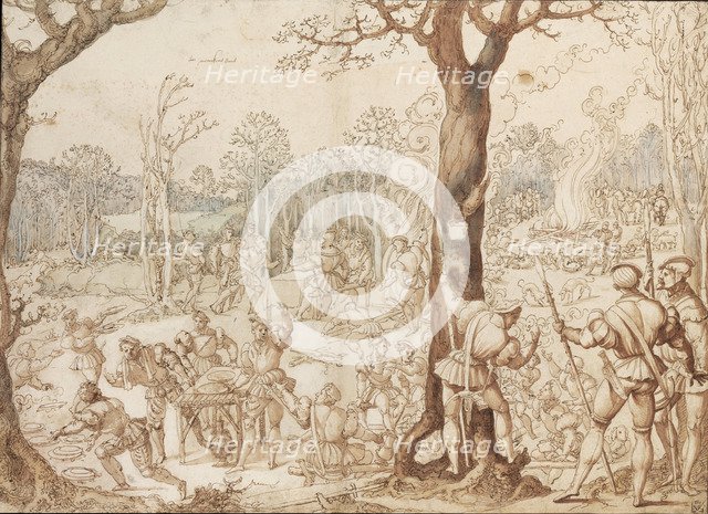 Sharing Out the Game, 1525-1535. Artist: Orley, Bernaert, van (1488-1541)