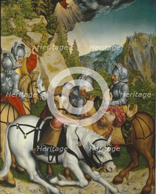 The Conversion on the Way to Damascus. Artist: Cranach, Lucas, the Younger (1515-1586)