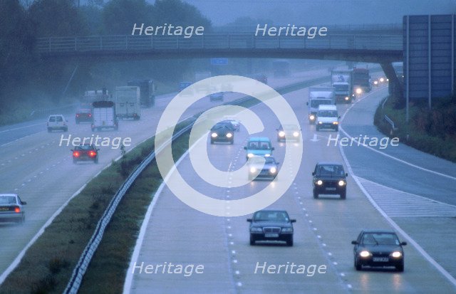 M27 Motorway in poor weather. Artist: Unknown.