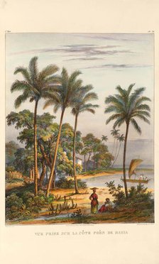 The coast near Bahia. From "Voyage pittoresque dans le Brésil", 1835. Creator: Rugendas, Johann Moritz (1802-1858).