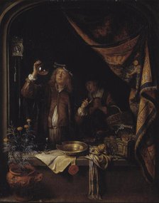 A Visit to the Doctor; A Doctor Examining Urine, 1660-1665. Creator: Gerrit Dou.