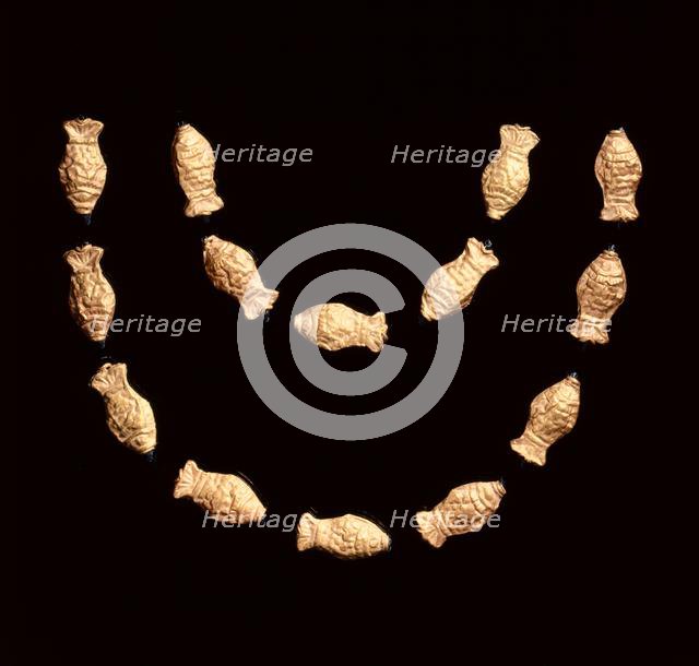 Necklace Beads in the Form of Fish, 185-72 BC. Creator: Unknown.