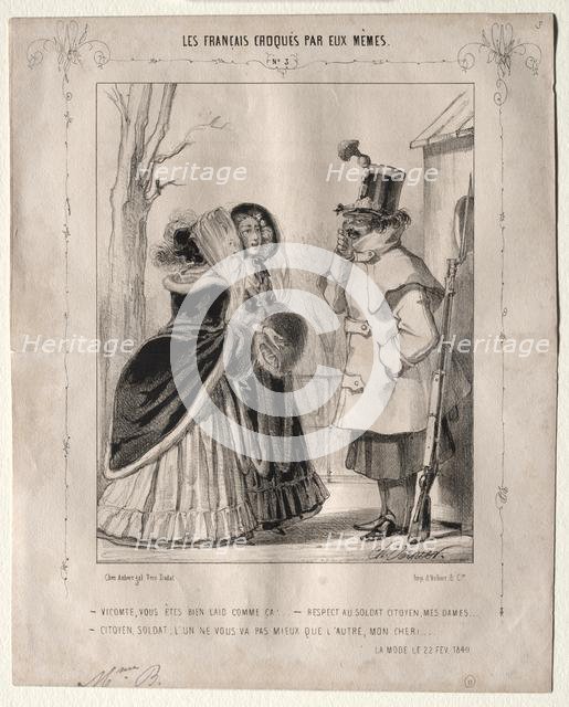 Les Français croquès par eux-mêmes: Vicomte, vous êtes bien laid comme ca!..., 1840. Creator: Charles Vernier (French, 1831-1887).