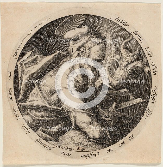 Saint Luke, plate three from The Four Evangelists, 1588. Creator: Jacques de Gheyn II.