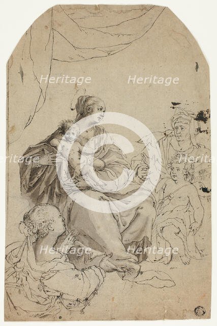 Madonna and Child with Saints Elizabeth, John and Anne, n.d. Creator: Unknown.