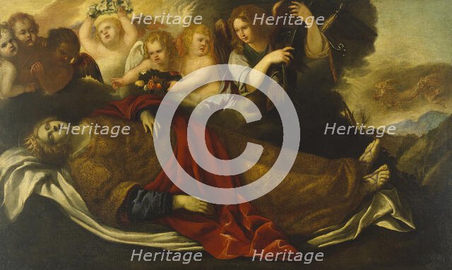 The Martyred St. Catherine of Alexandria with Angels, 1625-1650. Creator: Unknown.