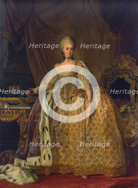 Portrait of Sophia Magdalen of Brandenburg-Kulmbach', (1700-1770), 1773-1776. Creator: Pasch, Lorenz, the Younger (1733-1805).