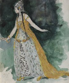 Lyudmila. Costume design for the opera Ruslan and Lyudmila by M. Glinka. Artist: Serov, Valentin Alexandrovich (1865-1911)