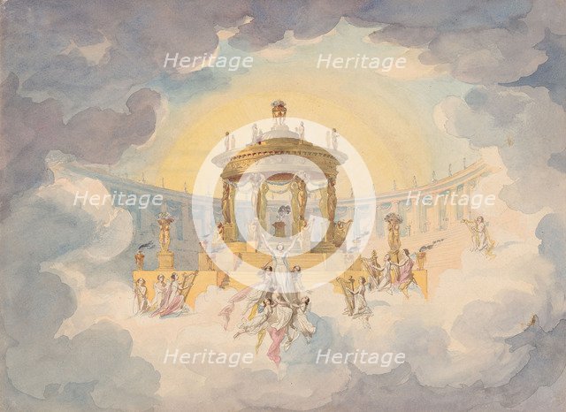 Stage design for the opera Faust by Ch. Gounod, c. 1870.