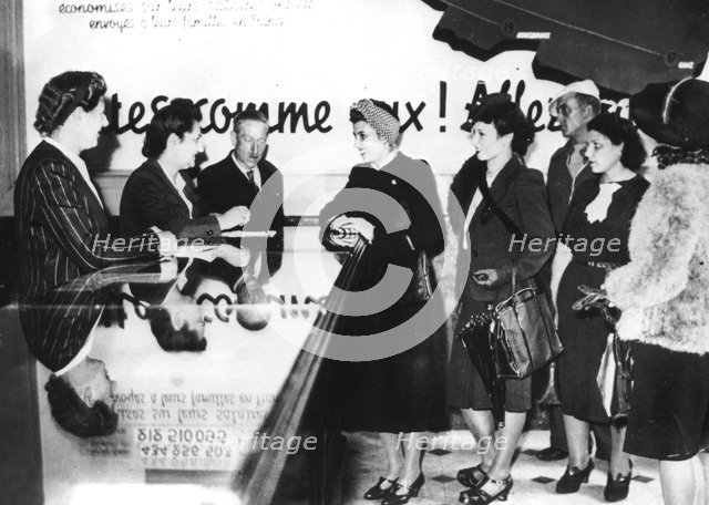 French women enlisting for war work in Germany, 1940-1944. Artist: Unknown