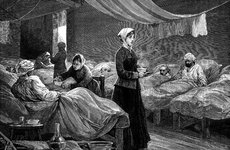 Thumbnail image of Florence Nightingale in the barrack hospital at Scutari, c1880. Artist: Unknown