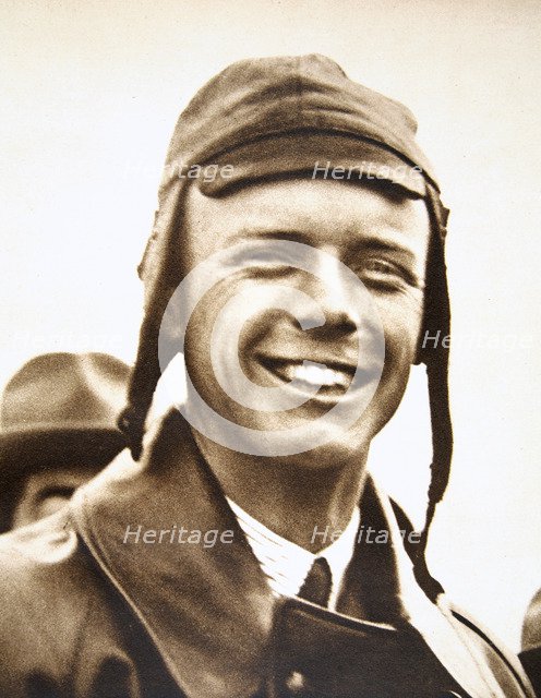 Charles Lindbergh, American aviator, at Le Bourget Aerodrome, Paris, France, May 1927. Artist: Unknown