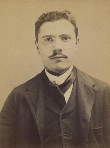 Masini (dit Mazzini). Angelo, Henri. 25 ans, né le 4/9/69 à Milan (Italie). ébéniste. Anar..., 1894. Creator: Alphonse Bertillon.