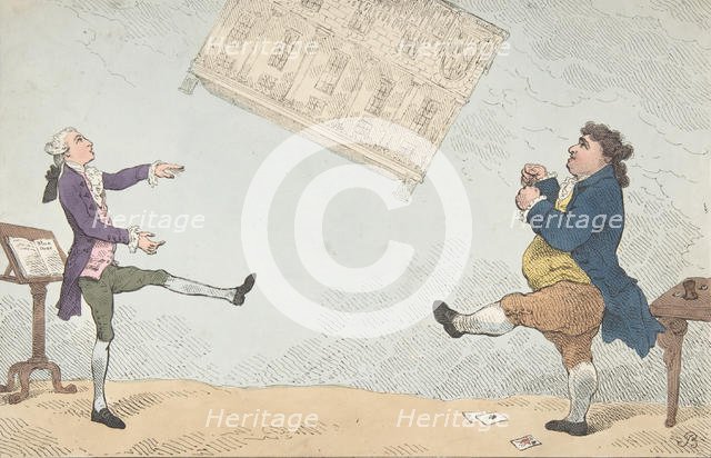 Billy Lackbeard and Charley Blackbeard playing at Football, February 7, 1784., February 7, 1784. Creator: Thomas Rowlandson.