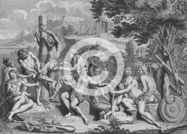 'Captif Sacrifié par les Antis', 1723. Creator: Bernard Picart.