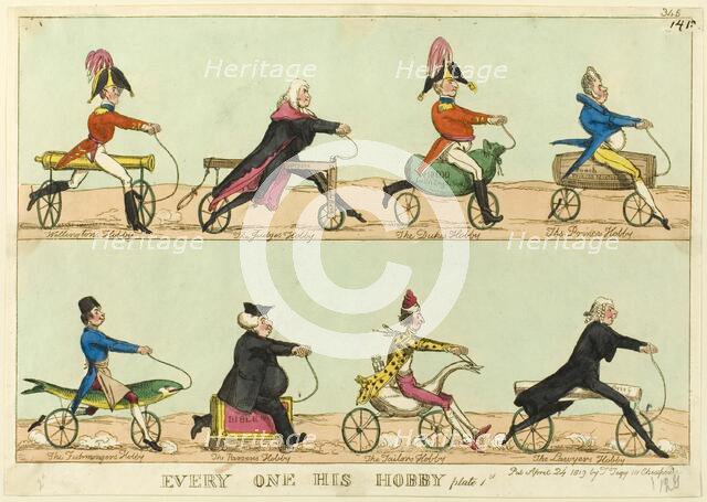 Everyone His Hobby, plate 1, published April 24, 1819. Creator: William Heath.