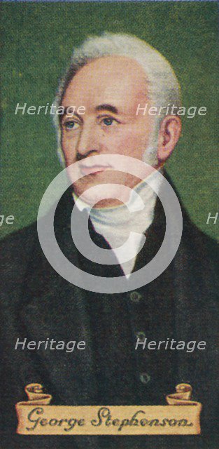 George Stephenson, taken from a series of cigarette cards, 1935. Artist: Unknown