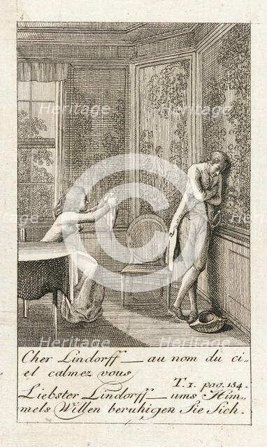 Illustration for 'Caroline of Lichtfield', 1786. Creator: Daniel Nikolaus Chodowiecki.