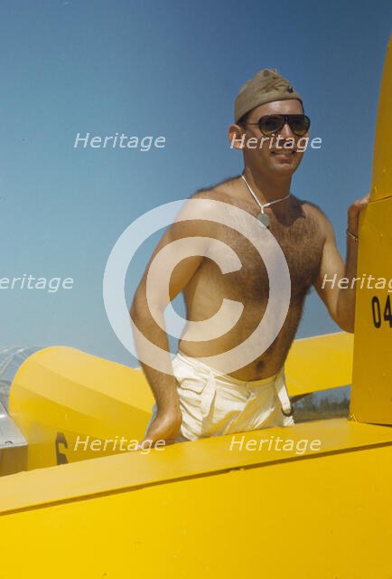 Marine with the gliders at Page Field, Parris Island, S.C., 1942. Creator: Alfred T Palmer.