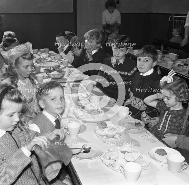 Children's Christmas party at a Methodist school, South Yorkshire, 1964. Artist: Michael Walters