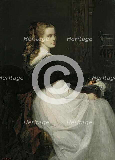 Portrait of Eugenie Scheuffelen, 1867. Creator: Hans Makart.