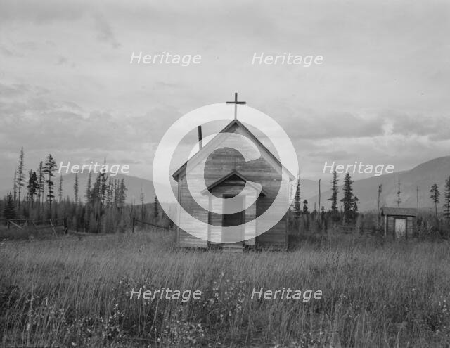Abandoned church in cut-over area, Boundary County, Idaho, 1939. Creator: Dorothea Lange.