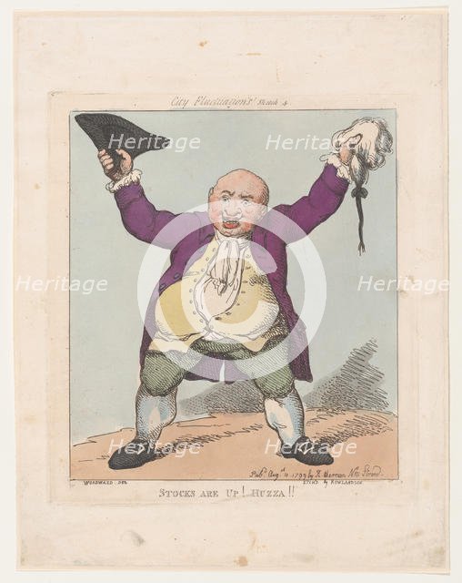 Stocks Are Up! Huzza!!, August 10, 1799., August 10, 1799. Creator: Thomas Rowlandson.