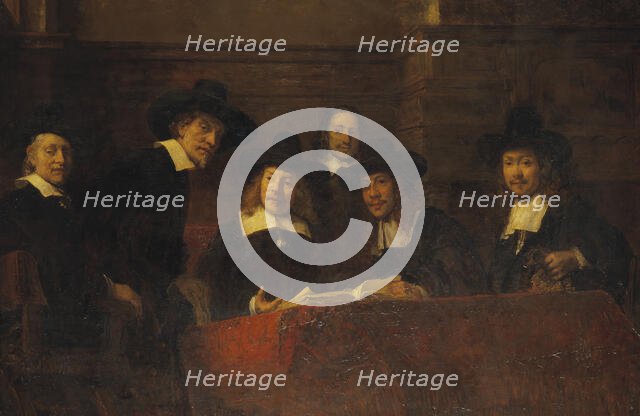 Staalmeesters. After Rembrandt, from 1876 until 1877. Creator: Ernst Josephson.