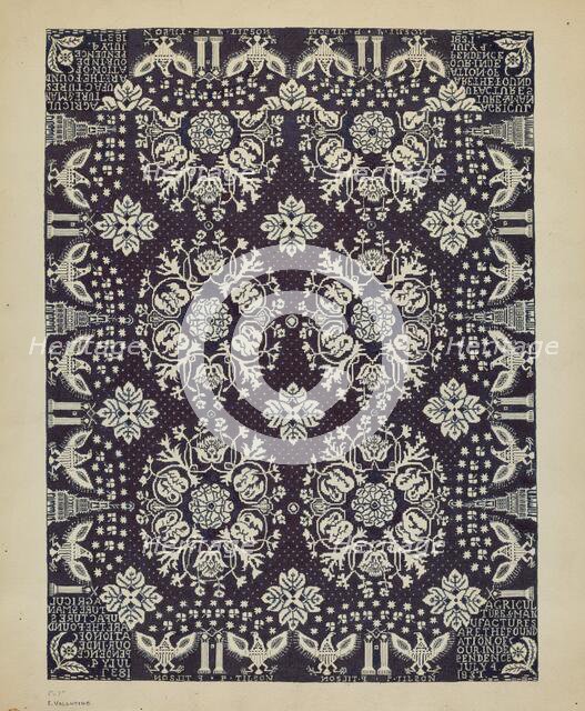 Woven Bedspread, c. 1936. Creator: Elizabeth Valentine.