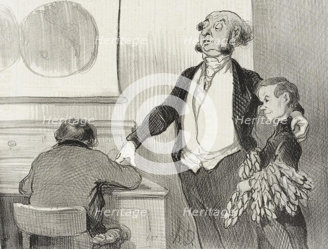 Dans cette réclame que vous allez envoyer à tous les journaux..., 1846. Creator: Honore Daumier.