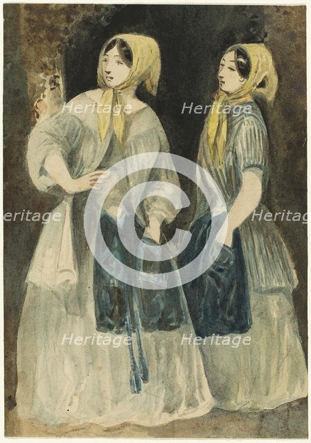Two Women in Yellow Kerchiefs, n.d. Creator: Constantin Guys.