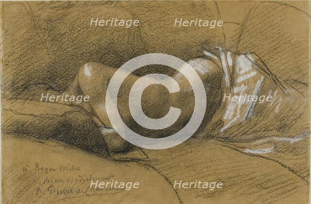 Study of a Sleeping Woman, c. 1867. Creator: Pierre Puvis de Chavannes.