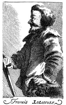 Francis Lolonois, 17th century pirate, 1741. Artist: Bonneau