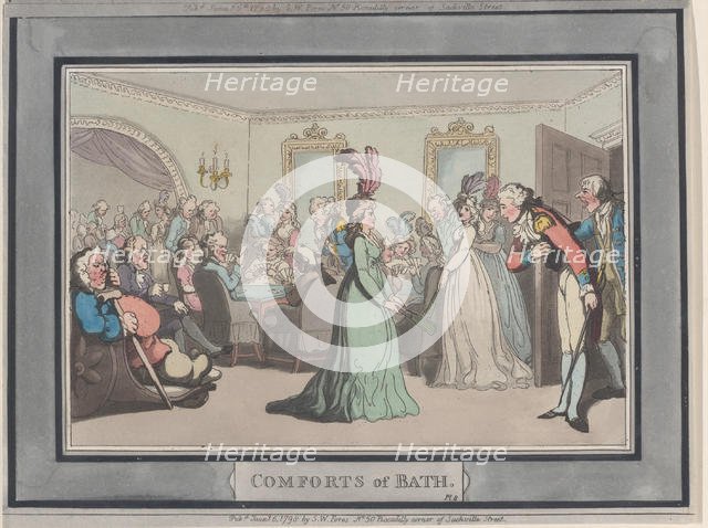 Comforts of Bath, Plate 8, January 6, 1798., January 6, 1798. Creator: Thomas Rowlandson.