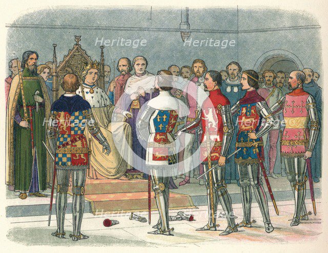 'Arundel, Gloucester, Nottingham, Derby and Warwick, before the king', 1387 (1864). Artist: James William Edmund Doyle.