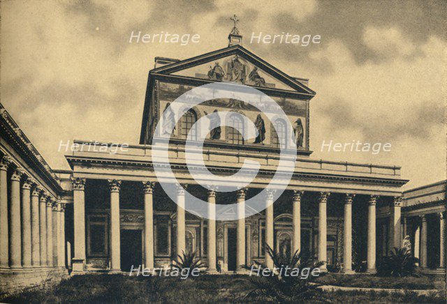 'Roma - Principal facade of the Basilica of St. Paul without the walls', 1910.  Artist: Unknown.